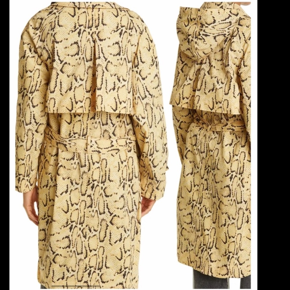 Frame Python Print Hooded Trench Coat - Picture 2 of 16